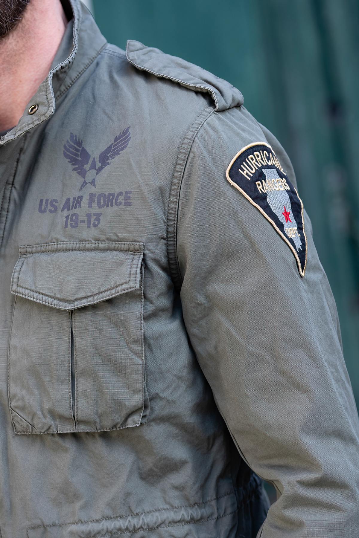 Military-style khaki textile jacket - Image n°3