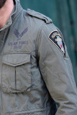 Military-style khaki textile jacket - Image n°3