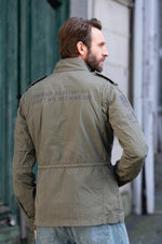 Military-style khaki textile jacket - Image n°2