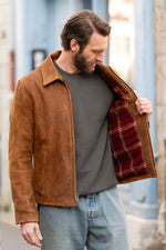 Brown oiled nubuck jacket, Made in USA - Image n°6