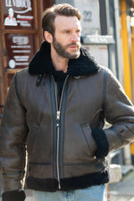 Schott's LC1259: black-and-brown shearling, vintage warmth for winter. - Image n°1