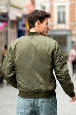 Khaki nylon bomber jacket - Image n°3