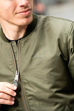 Khaki nylon bomber jacket - Image n°4