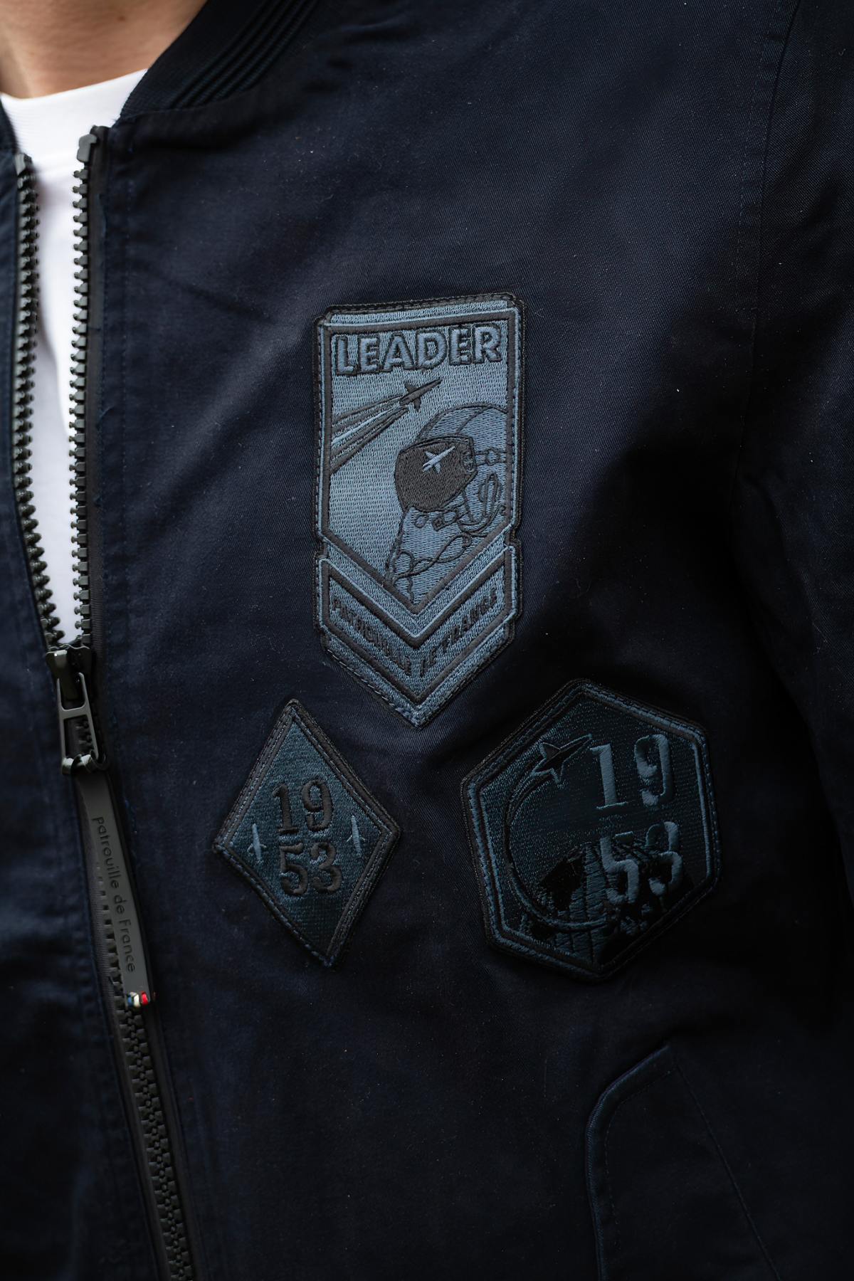 Navy blue textile jacket with Patrouille de France patches - Image n°3