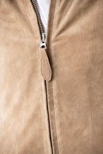 Schott LC300: dark beige suede goat leather, timeless teddy style. - Image n°7