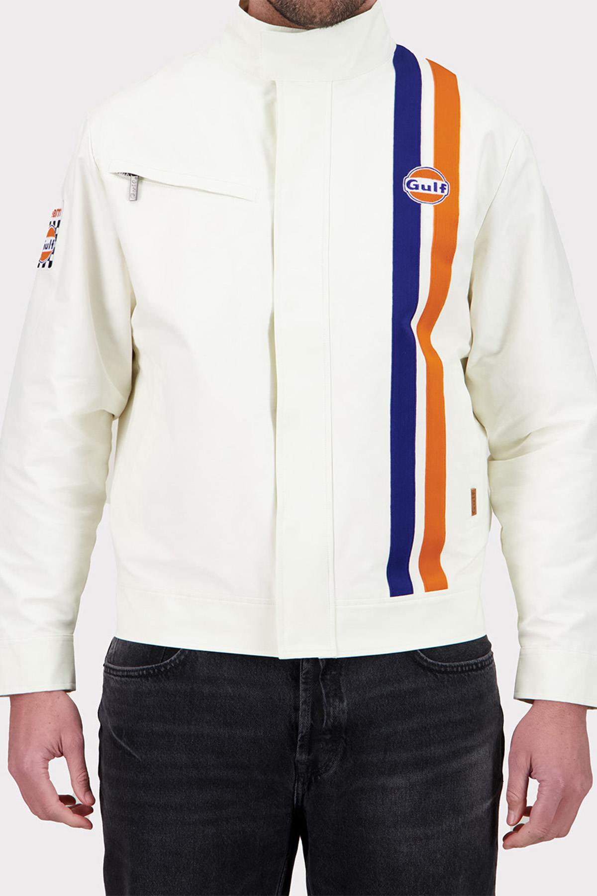 Gulf off-white cream racing textile jacket - Image n°1