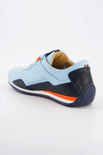 Low-top sneakers in light blue Gulf leather - Image n°3