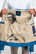 Lightweight blue sheepskin bomber, soft and timeless-McQueen's legacy. - Image n°2