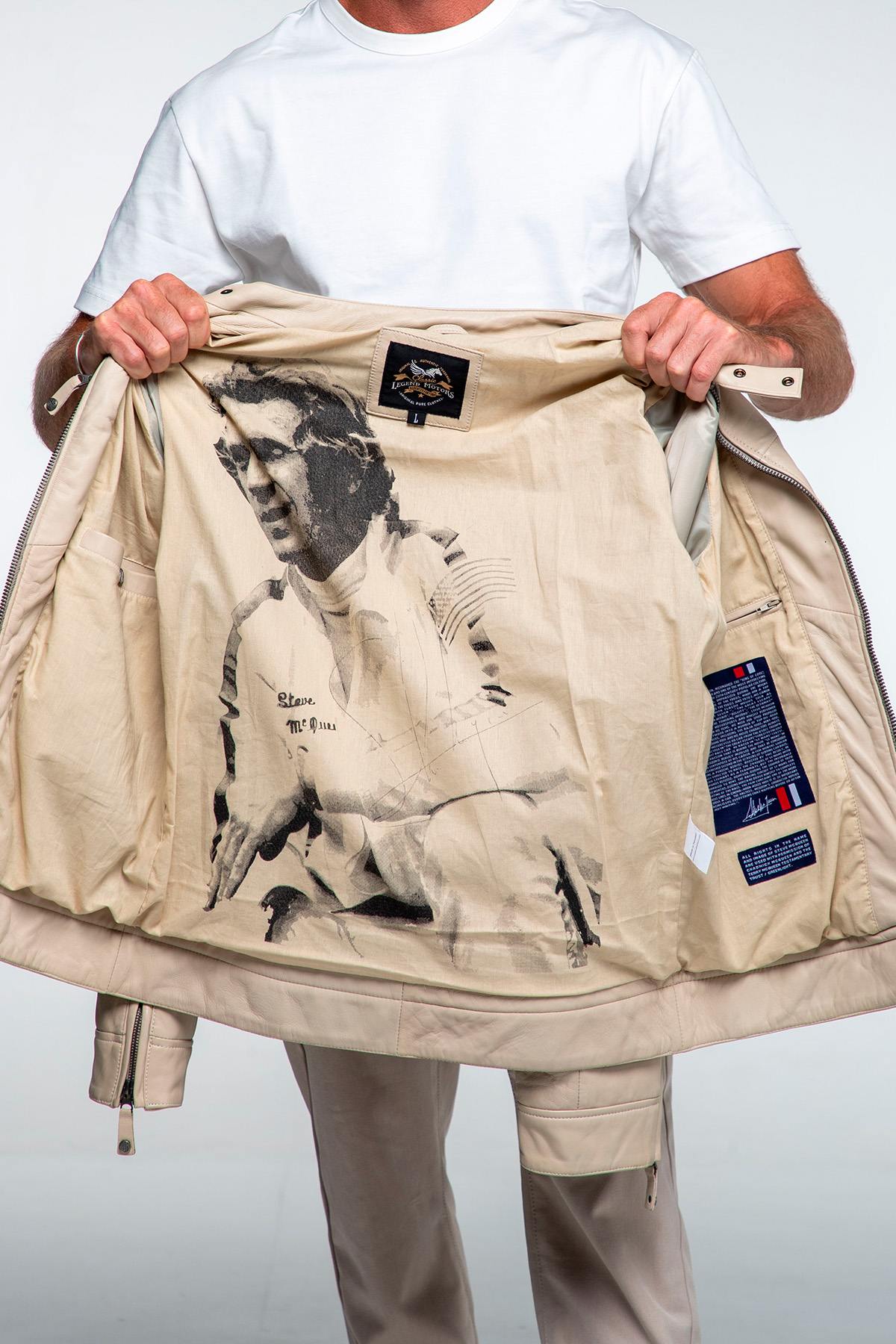 Ecru sheepskin jacket: Le Mans legacy in a refined, timeless design. - Image n°4