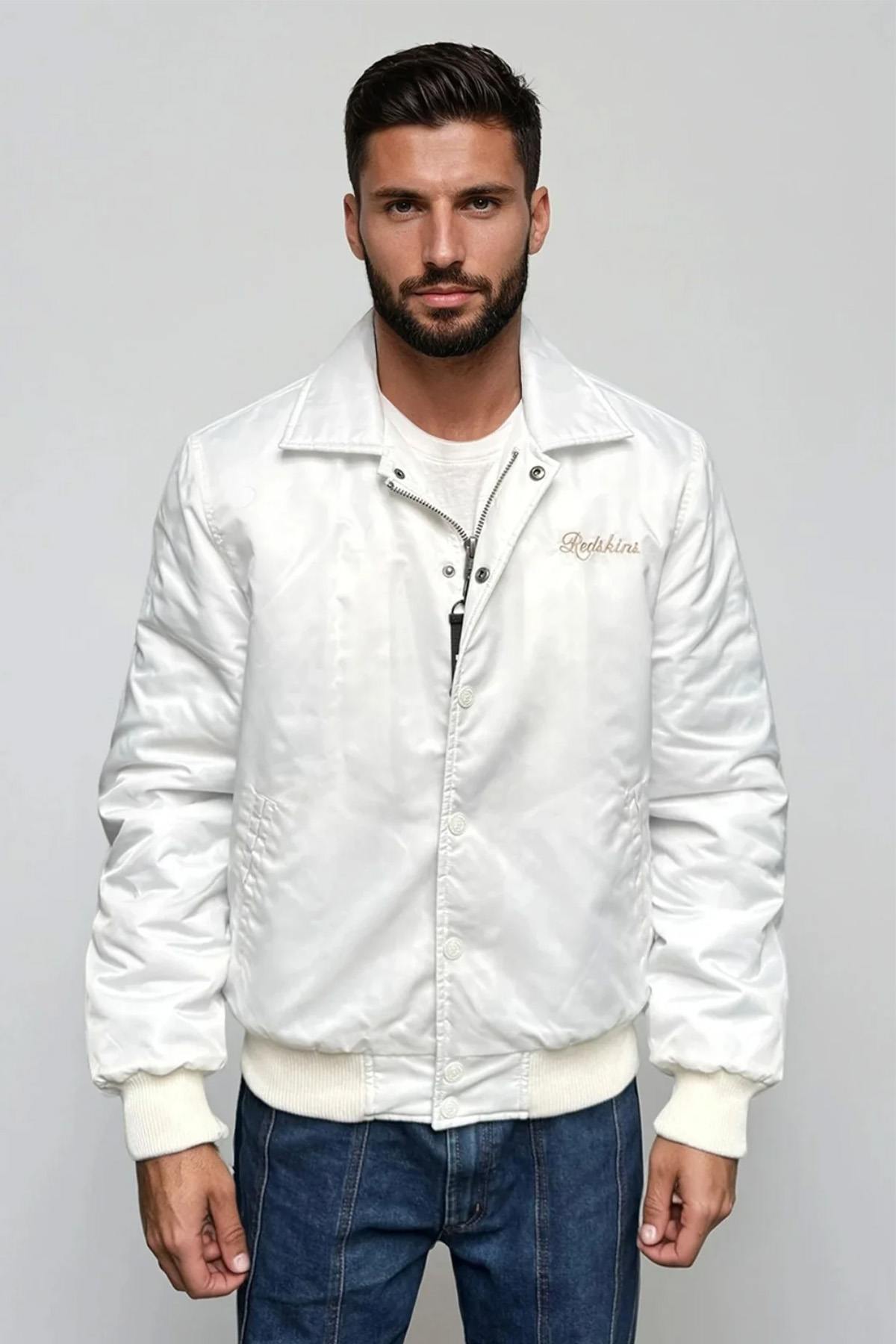 White teddy bear in embroidered polyester with a shirt collar - Image n°4