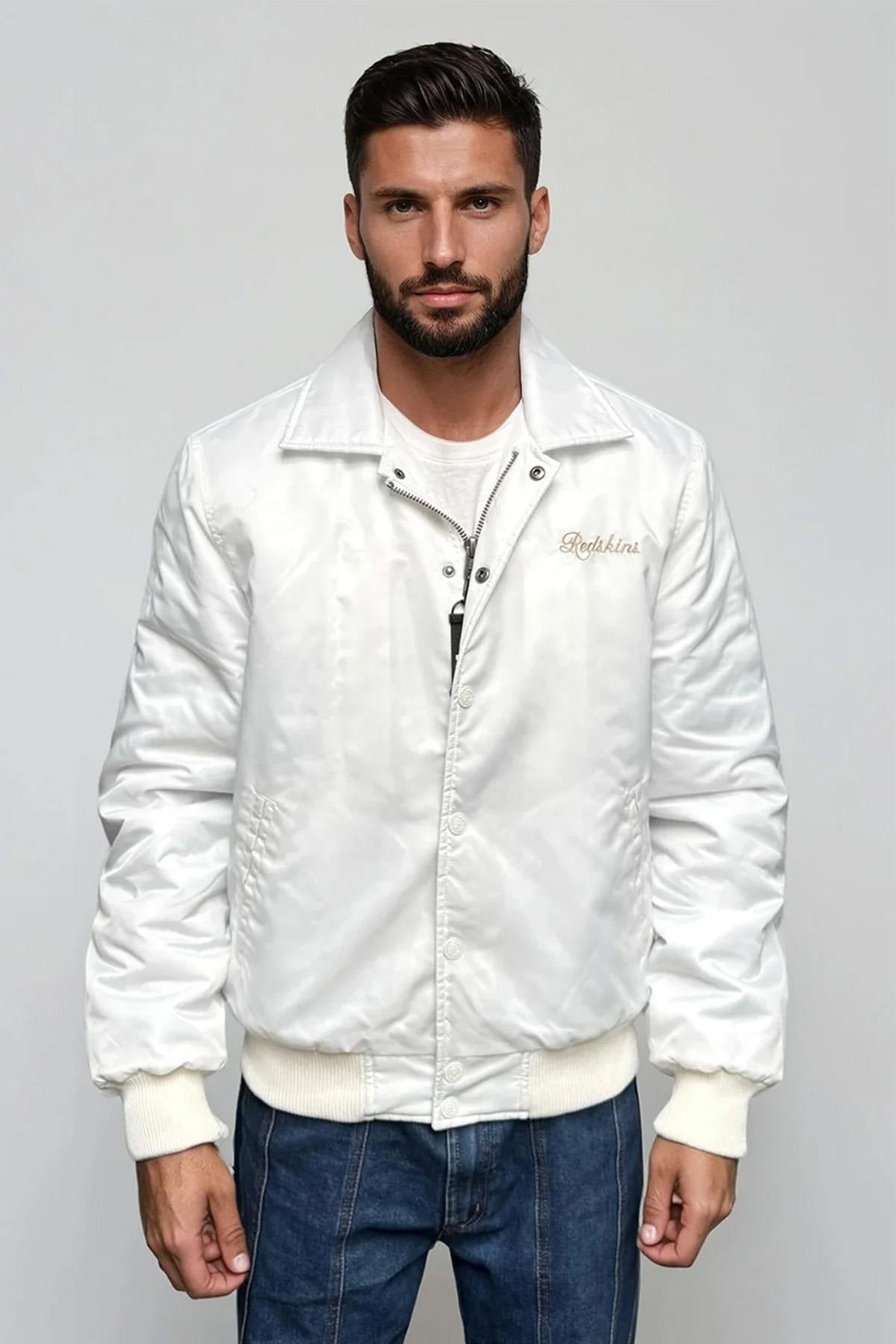 White teddy bear in embroidered polyester with a shirt collar - Image n°2