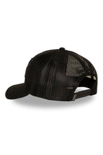 Black mesh cap with tone-on-tone embroidered logo - Image n°2