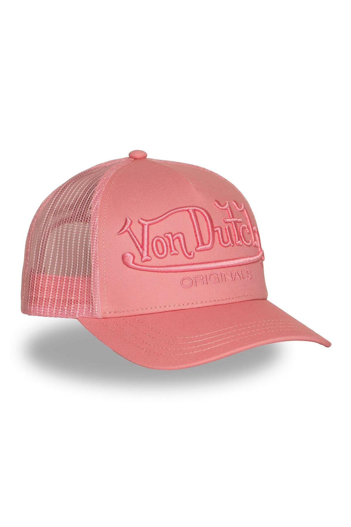 Pink mesh cap with tone-on-tone embroidered logo - Image n°1