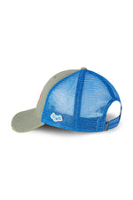 Blue and khaki mesh cap with embroidery - Image n°2