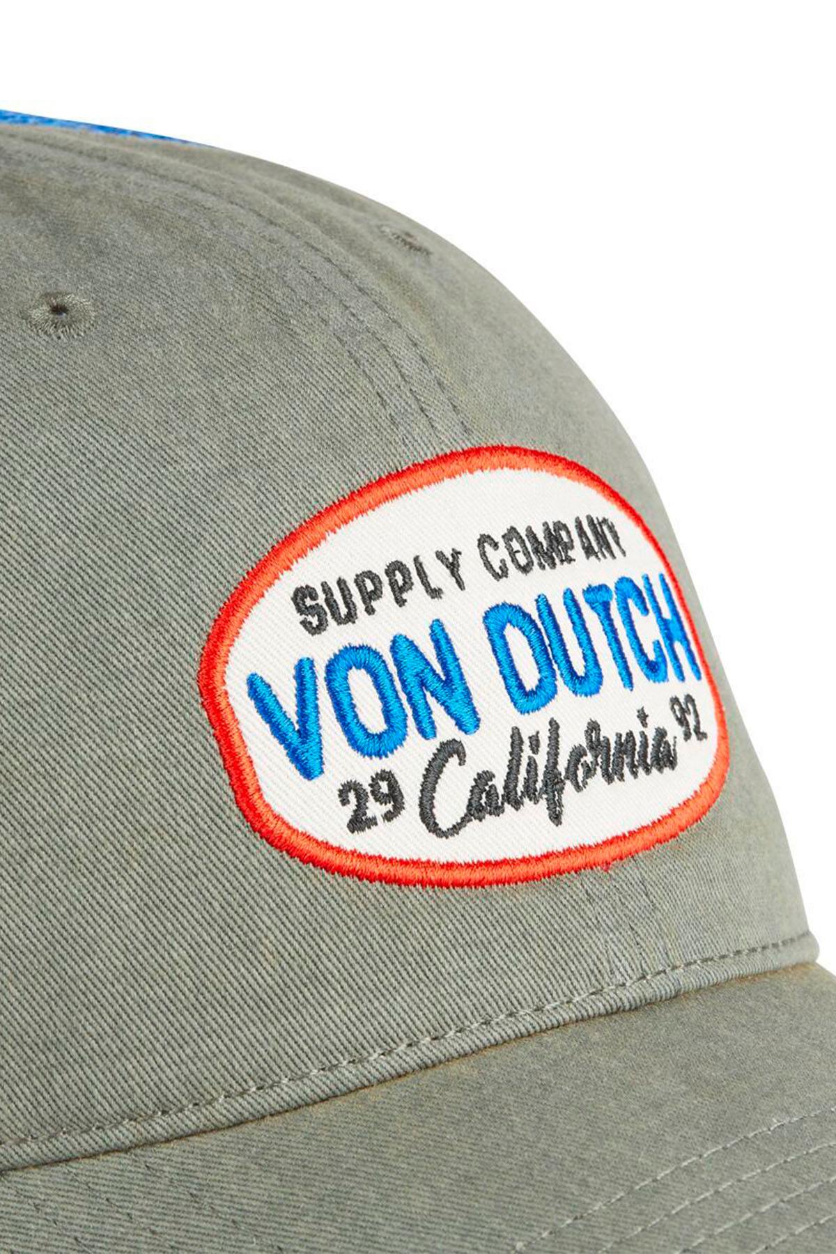 Blue and khaki mesh cap with embroidery - Image n°3