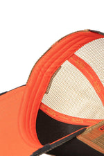 Black and orange trucker cap with illustrated logo - Image n°6