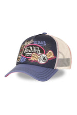Blue and pink trucker cap with Von Dutch patches - Image n°7