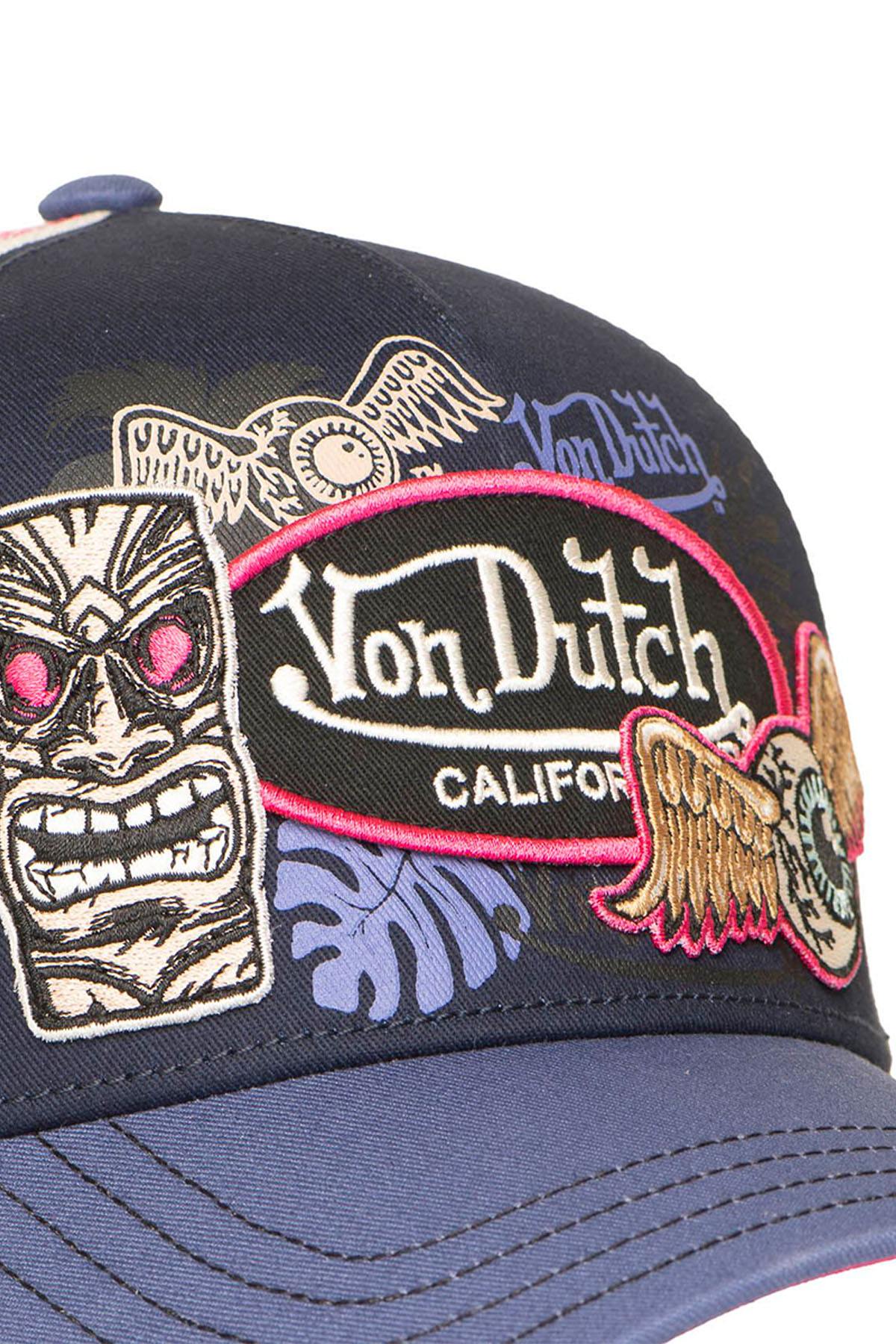 Blue and pink trucker cap with Von Dutch patches - Image n°3