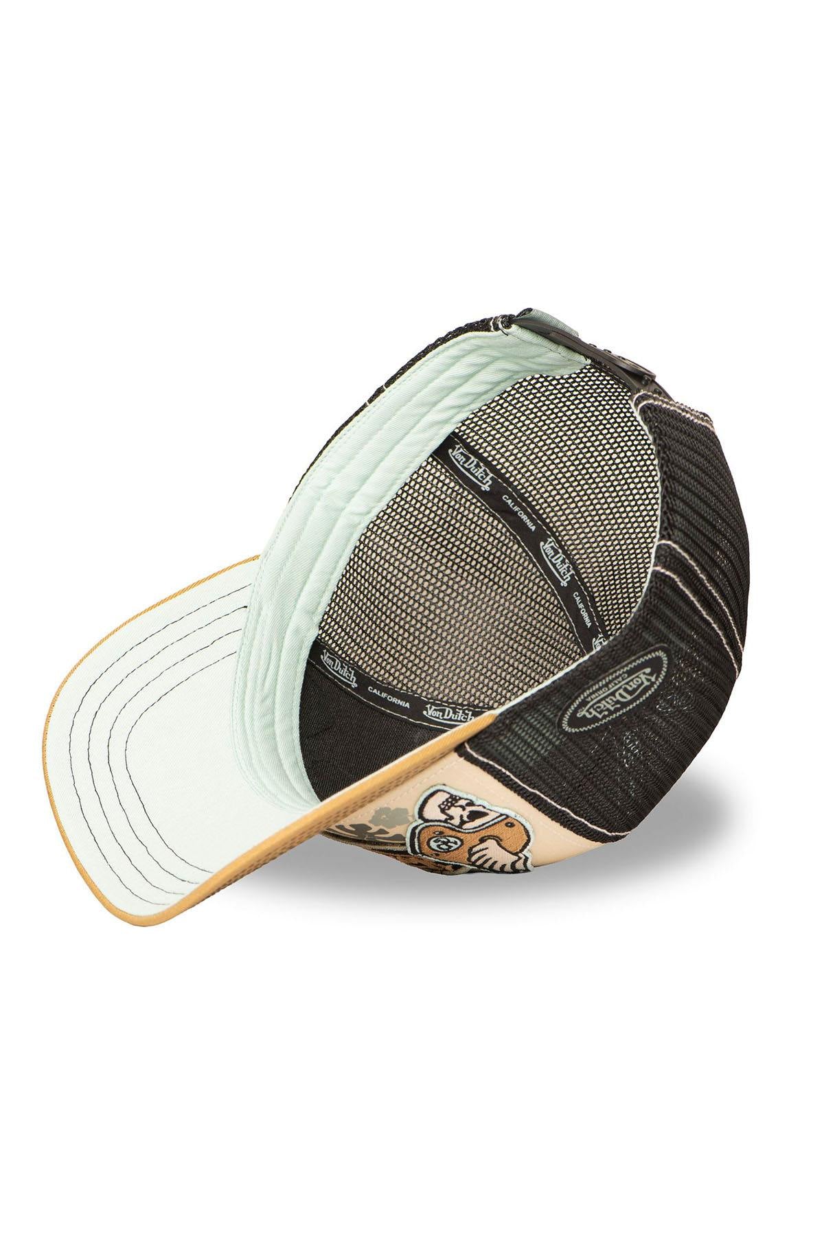 Black, beige, and yellow trucker cap with Von Dutch patches - Image n°5