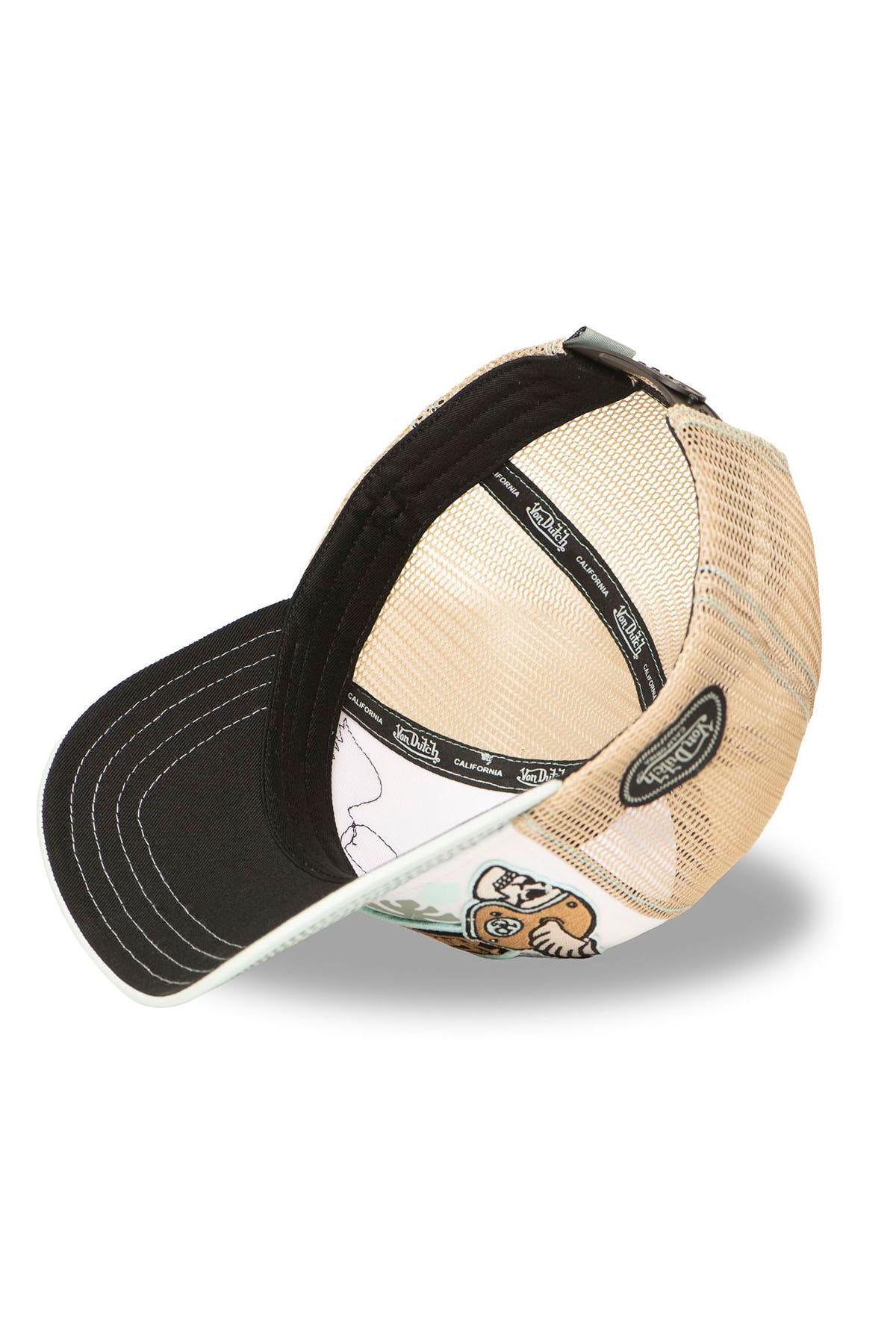 White and beige trucker cap with Von Dutch patches - Image n°5