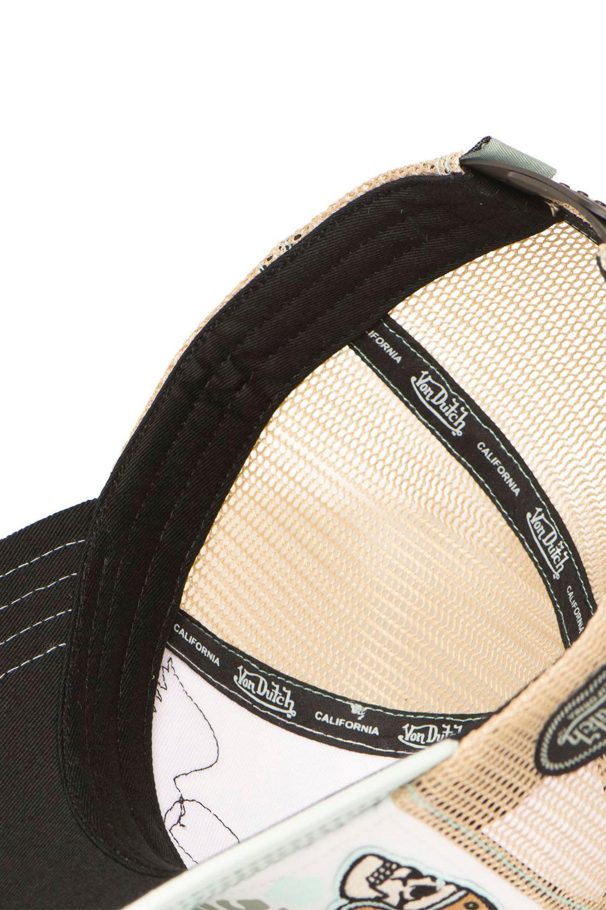 White and beige trucker cap with Von Dutch patches - Image n°6