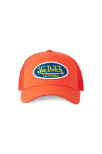 Orange mesh cap with blue and yellow logo patch - Image n°5