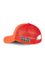 Orange mesh cap with blue and yellow logo patch - Image n°2