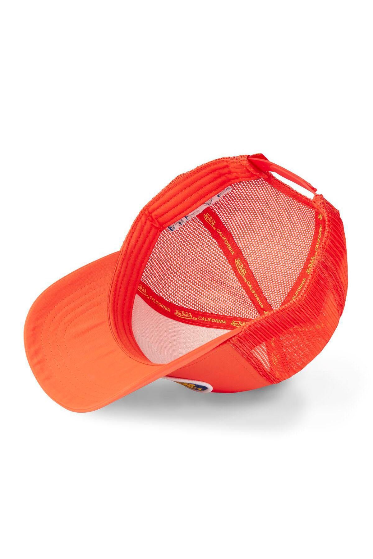 Orange mesh cap with blue and yellow logo patch - Image n°4