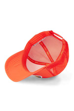 Orange mesh cap with blue and yellow logo patch - Image n°4