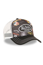 Black and white mesh cap with illustrated pattern - Image n°7