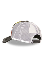 Black and white mesh cap with illustrated pattern - Image n°2