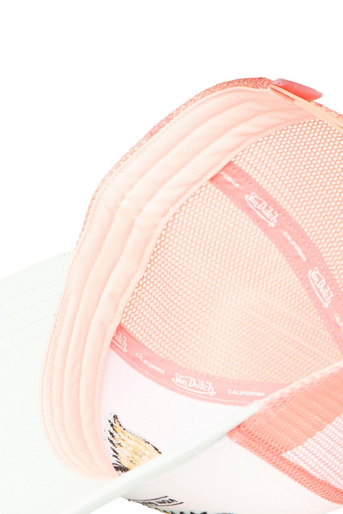 White and pink mesh cap with winged eye logo - Image n°6