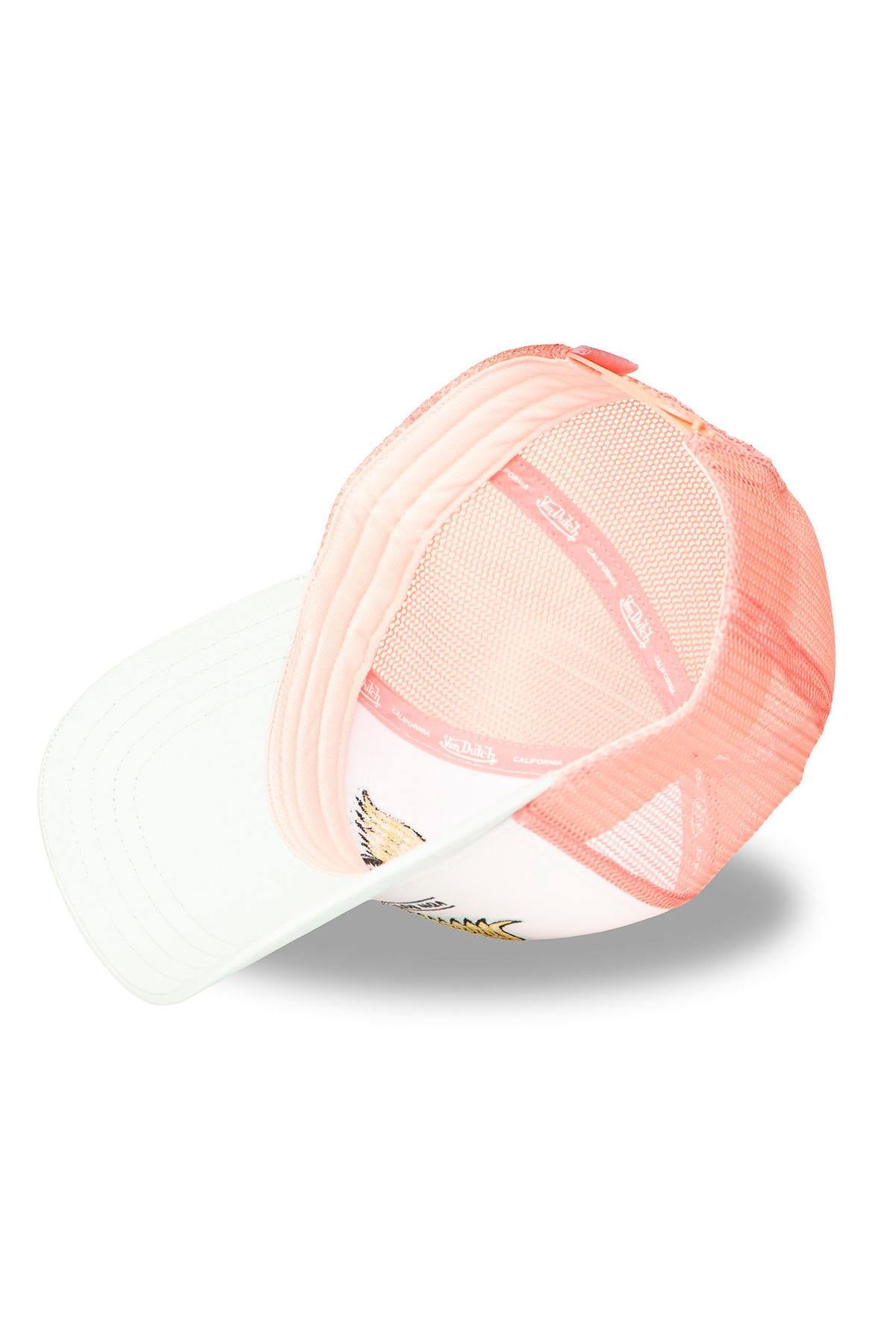 White and pink mesh cap with winged eye logo - Image n°5