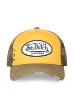 Yellow and khaki distressed mesh cap - Image n°4