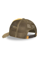 Yellow and khaki distressed mesh cap - Image n°2
