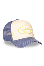 blue and beige distressed mesh cap - Image n°7