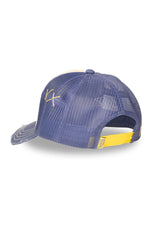 blue and beige distressed mesh cap - Image n°2