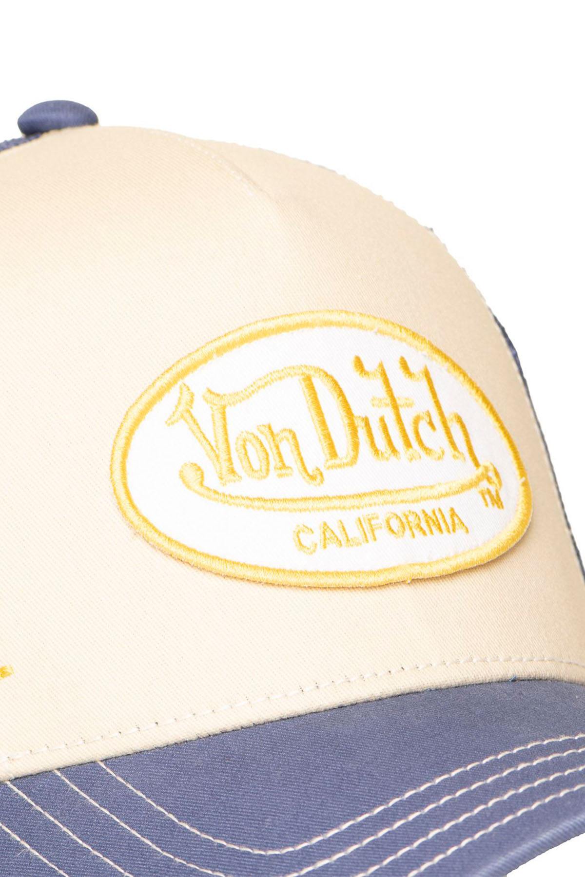 blue and beige distressed mesh cap - Image n°3