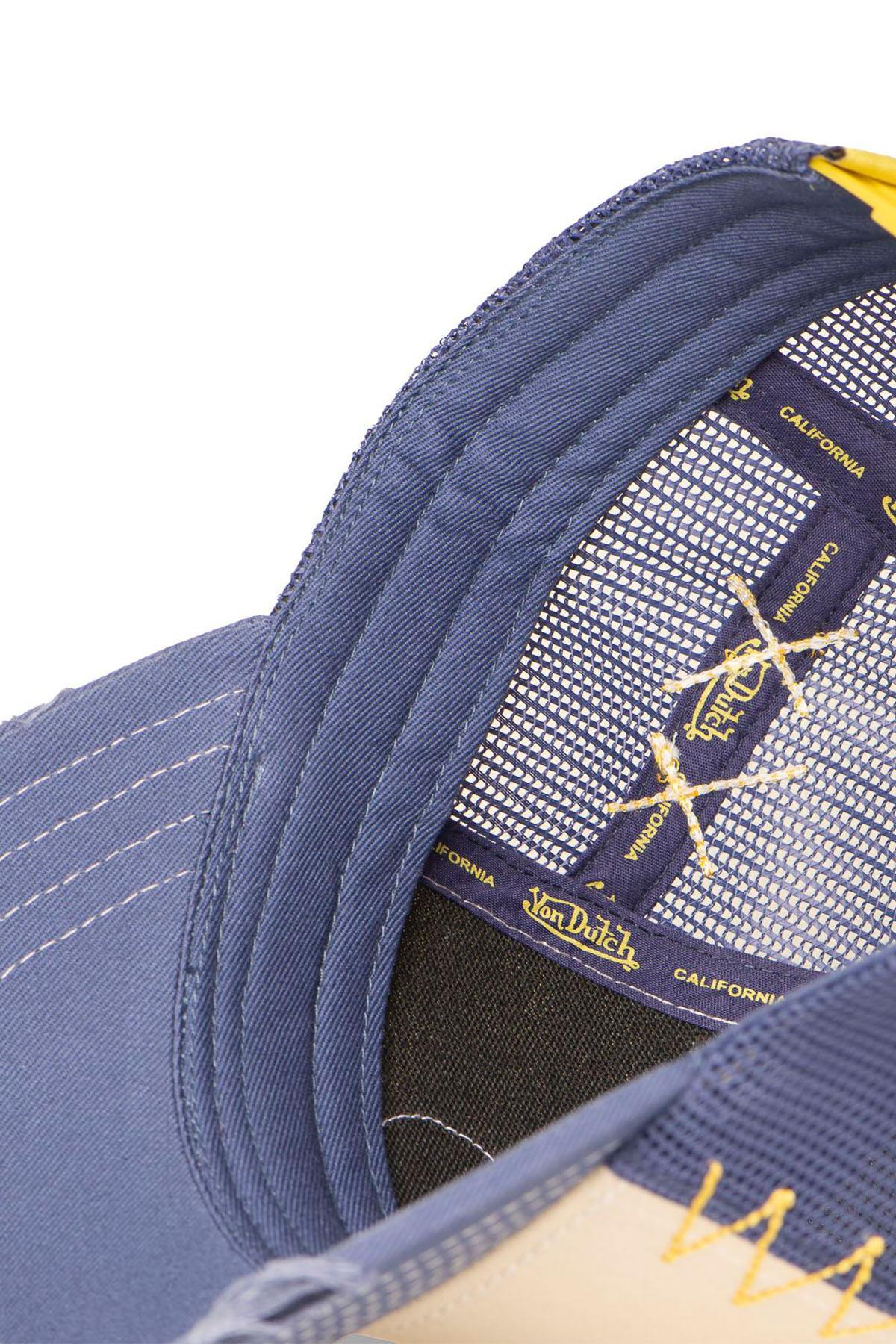 blue and beige distressed mesh cap - Image n°6