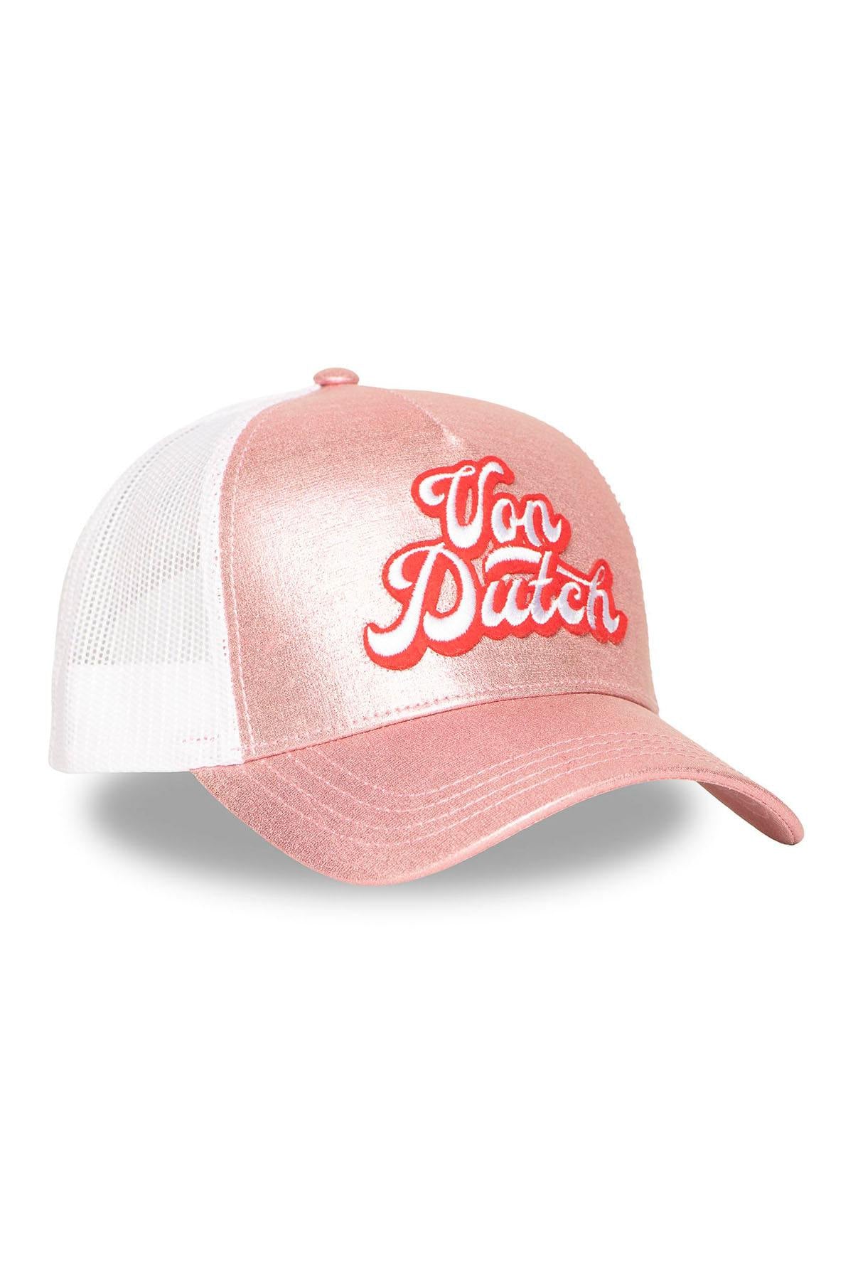 Pink and white mesh cap with pop-style logo - Image n°7