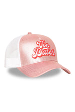 Pink and white mesh cap with pop-style logo - Image n°7