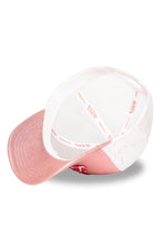 Pink and white mesh cap with pop-style logo - Image n°5