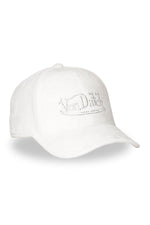 White velvet cotton cap with rhinestone logo - Image n°5