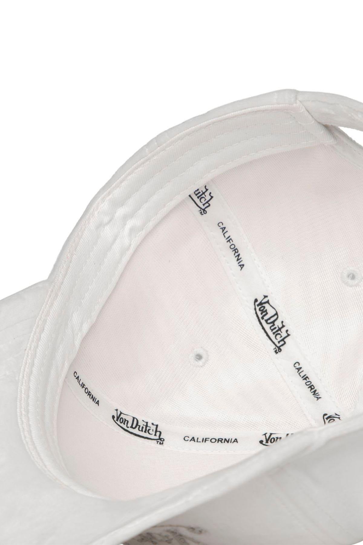 White velvet cotton cap with rhinestone logo - Image n°6