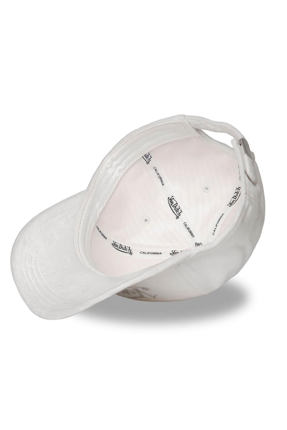 White velvet cotton cap with rhinestone logo - Image n°7