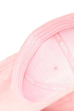 Pastel pink velvet cotton cap with rhinestone logo - Image n°6