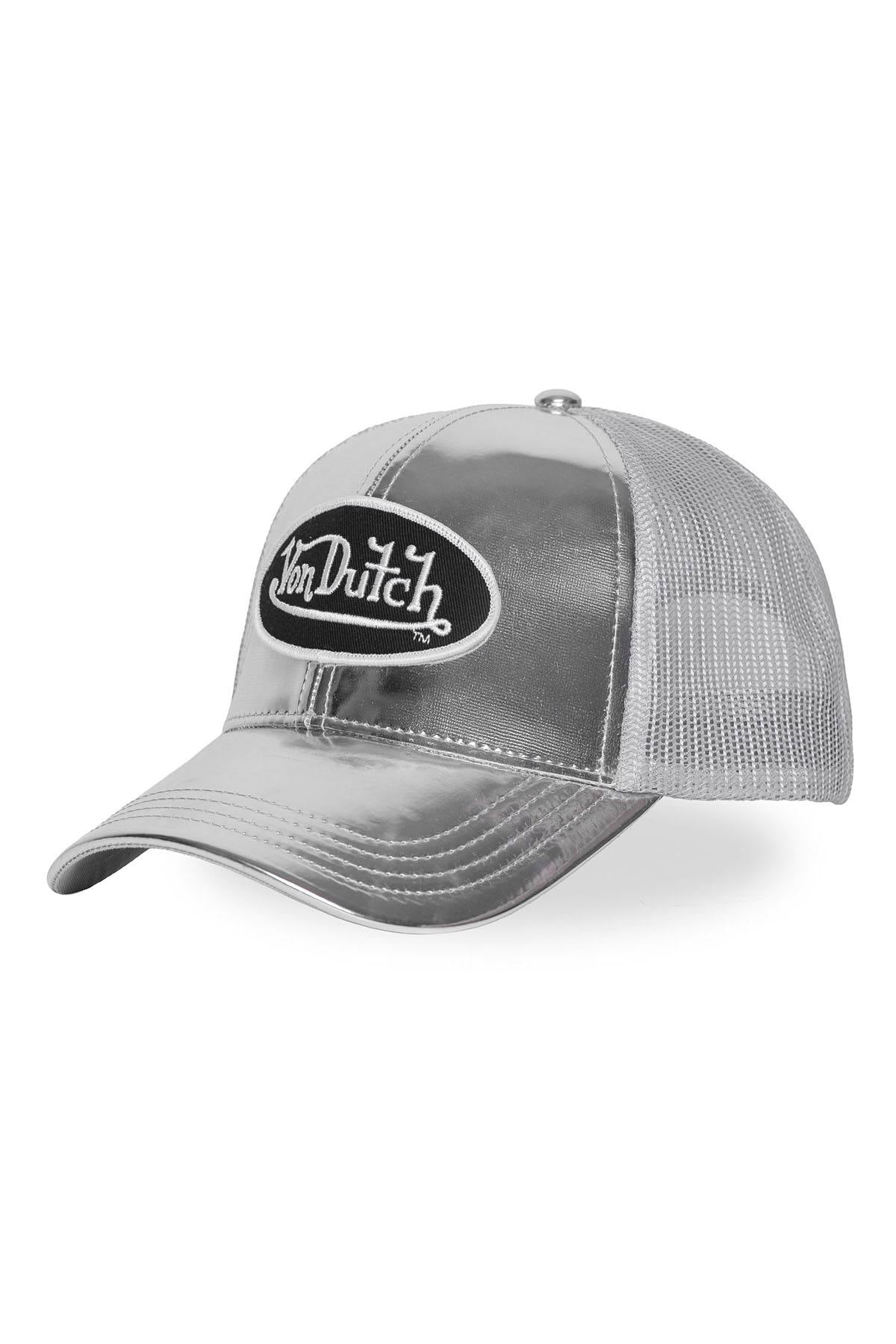 Shiny silver mesh cap - Image n°1