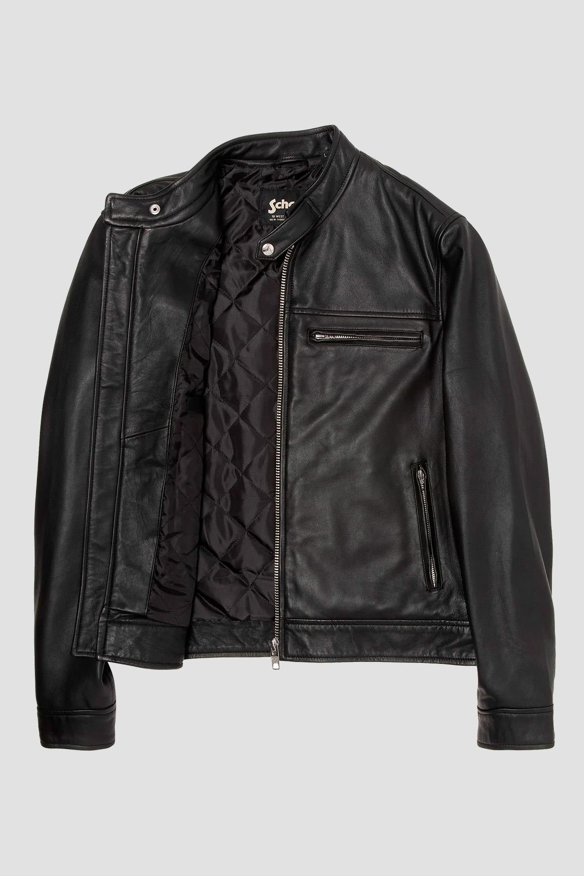 Schott's LCAIDAN BLACK: a lambskin biker jacket with minimalist lines. - Image n°9