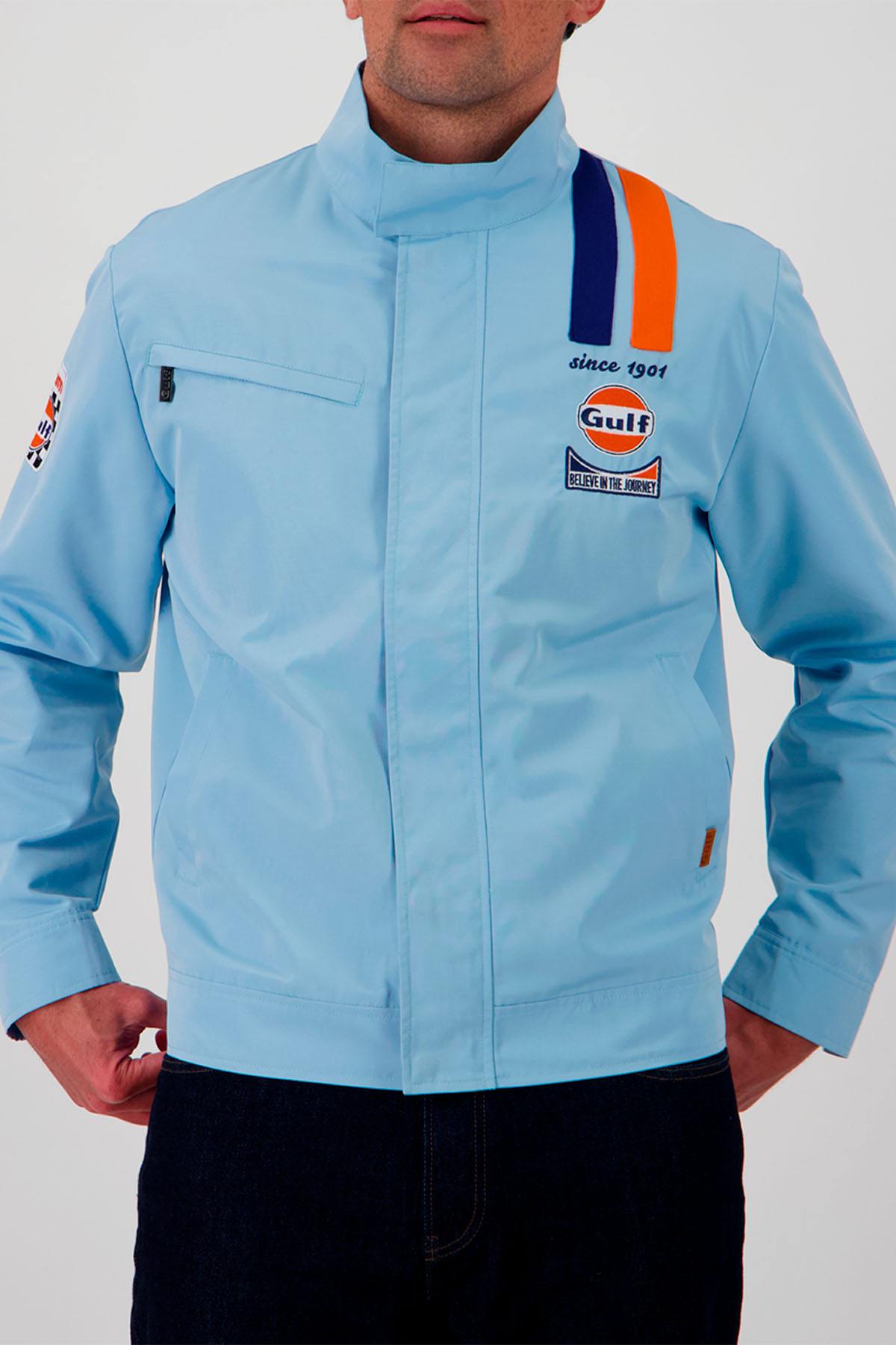 Gulf light blue racing textile jacket - Image n°5