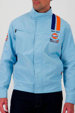 Gulf light blue racing textile jacket - Image n°1
